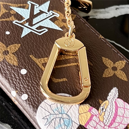 L.V Key Pouch Vivienne Holidays Monogram Canvas Inside Blue M12229