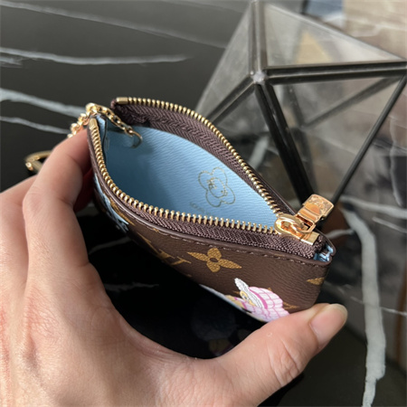 L.V Key Pouch Vivienne Holidays Monogram Canvas Inside Blue M12229