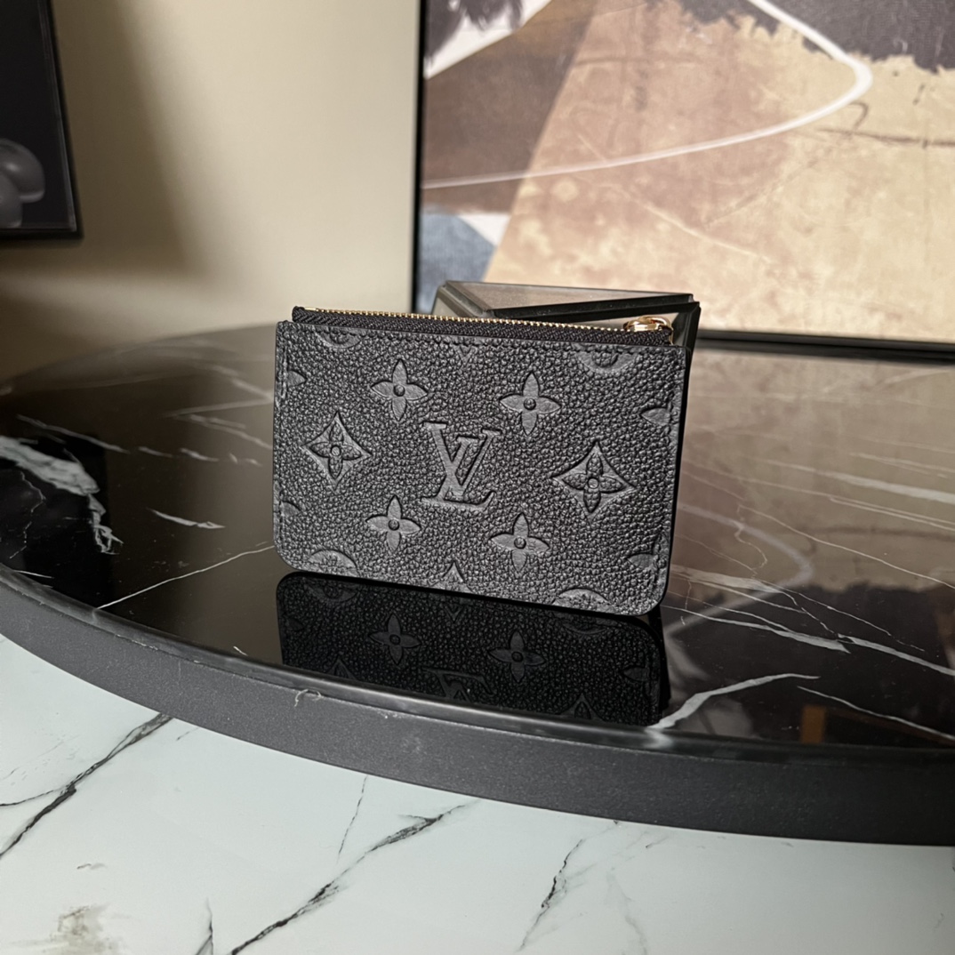 L.V Romy Card Holder Monogram Empreinte Leather Black M81883