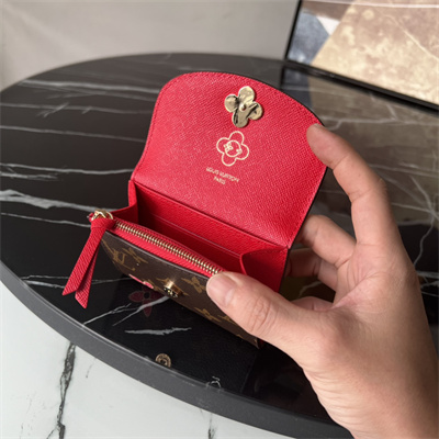 L.V Rosalie Coin Purse Monogram Canvas Vivienne Inside Red M12220
