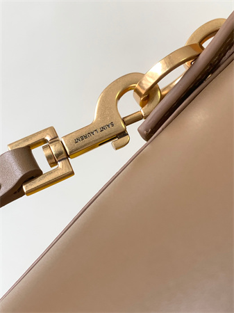 Y.S.L LE 37 Mini In Brown Shiny Leather Bucket Bag