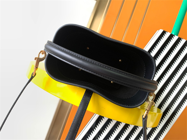 Y.S.L LE 37 Mini In Black Shiny Leather Bucket Bag