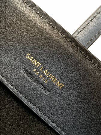 Y.S.L LE 37 Mini In Black Shiny Leather Bucket Bag