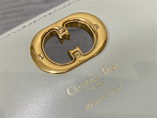 CD MISS CARO POUCH WITH CHAIN Macrocannage Lambskin Grey