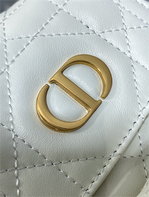 CD CARO BACKPACK Small Macrocannage Lambskin White