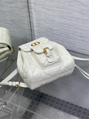 CD CARO BACKPACK Small Macrocannage Lambskin White