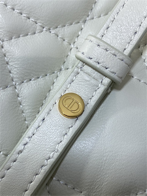 CD CARO BACKPACK Small Macrocannage Lambskin White