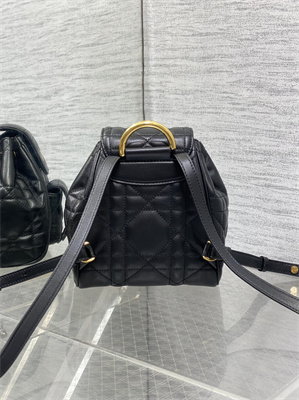 CD CARO BACKPACK Small Macrocannage Lambskin Black