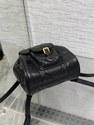 CD CARO BACKPACK Small Macrocannage Lambskin Black
