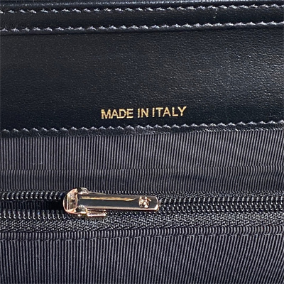 Ch*el clutch with chain lambskin, strass & gold-tone metal black ap4300