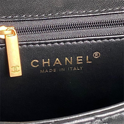 Ch*el flap bag shearling lambskin & gold-tone metal black as5149