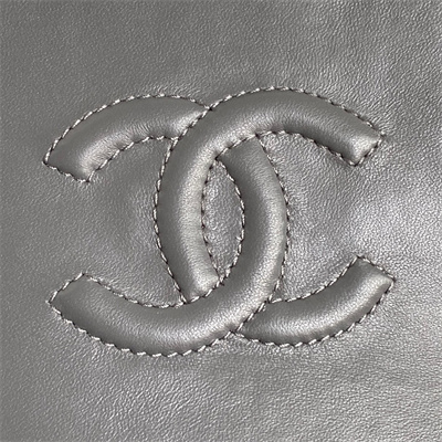 Ch*el flap bag shearling lambskin & gold-tone metal grey as5149