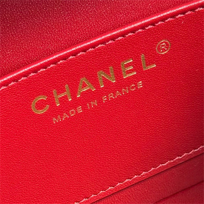 Ch*el small box bag lambskin & gold-tone metal black as5167