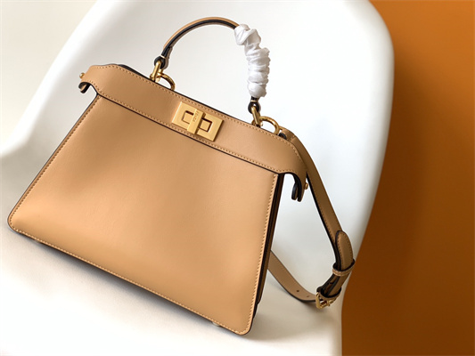 Fen.di PEEKABOO ICONIC ISEEU Small leather bag Brown