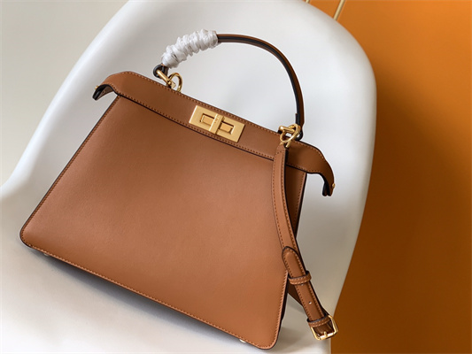 Fen.di PEEKABOO ICONIC ISEEU Medium leather bag Brown