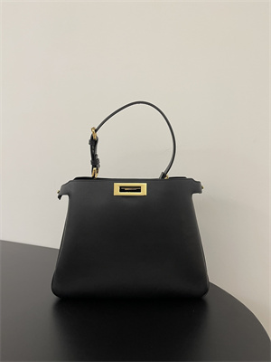 Fen.di Peekaboo Soft Medium Leather Bag Black