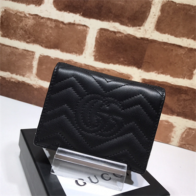 Gu.cci GG Marmont card case wallet Black Leather 466492