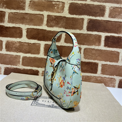 Gu.cci Jackie 1961 Mini Shoulder Bag Mint Leather With Printing 637091