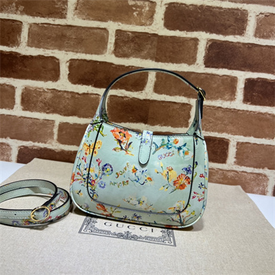 Gu.cci Jackie 1961 Mini Shoulder Bag Mint Leather With Printing 637091