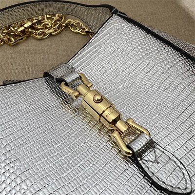 Gu.cci Jackie 1961 Mini Shoulder Bag Silver Leather 675799