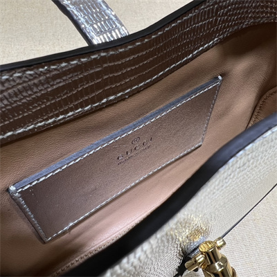 Gu.cci Jackie 1961 Mini Shoulder Bag Silver Leather 675799