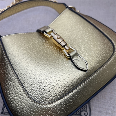 Gu.cci Jackie 1961 Mini Shoulder Bag Gold Leather 675799