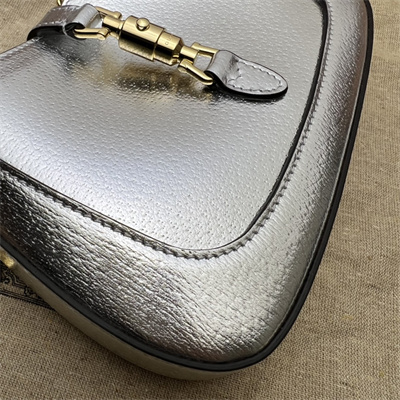 Gu.cci Jackie 1961 Mini Shoulder Bag Silver Leather 675799