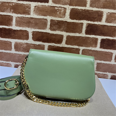 Gu.cci Blondie Shoulder Bag Green Leather 699268
