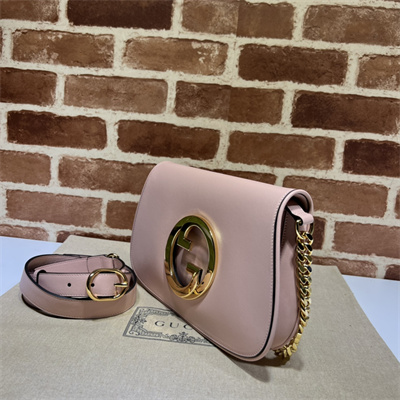 Gu.cci Blondie Shoulder Bag Pink Leather 699268