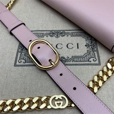 Gu.cci Blondie Shoulder Bag Pink Leather 699268