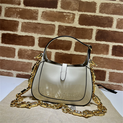 Gu.cci Jackie 1961 Mini Shoulder Bag White Patent Leather 699651