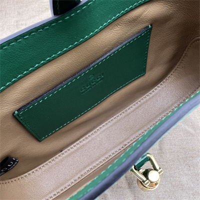 Gu.cci Jackie 1961 Mini Shoulder Bag Green Patent Leather 699651