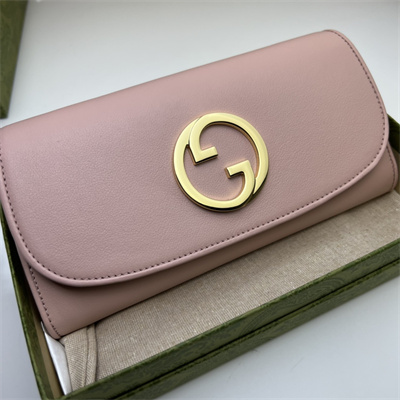 Gu.cci Blondie continental chain wallet Pink Leather 725215