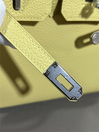 Bir.kin Bag TOGO Leather 25/30/35CM Gold/Silver Hardware In Jaune Poussin Color HS