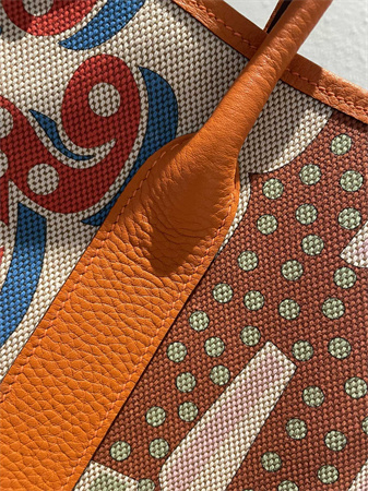Her.mes Garden Party 36CM Togo Leather and Graffiti Canvas HS