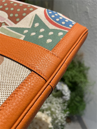 Her.mes Garden Party 36CM Togo Leather and Graffiti Canvas HS