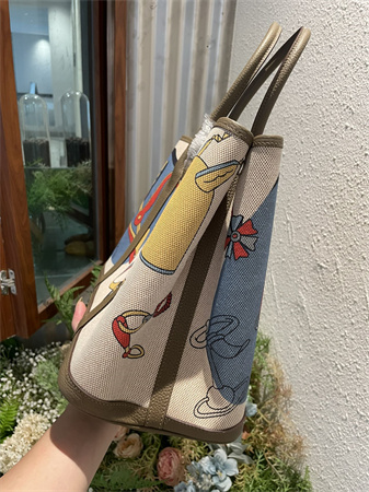 Her.mes Garden Party 36CM Togo Leather and Graffiti Canvas HS