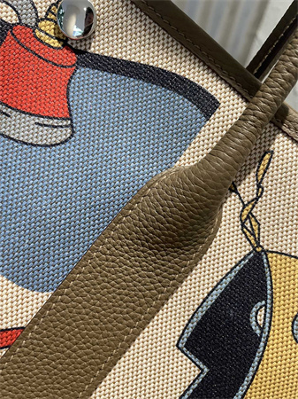 Her.mes Garden Party 36CM Togo Leather and Graffiti Canvas HS