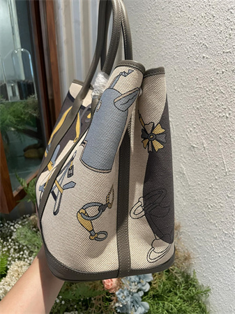 Her.mes Garden Party 36CM Togo Leather and Graffiti Canvas HS