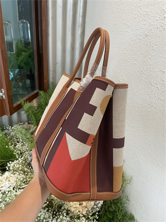 Her.mes Garden Party 36CM Togo Leather and Graffiti Canvas HS