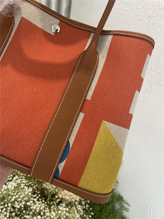 Her.mes Garden Party 36CM Togo Leather and Graffiti Canvas HS