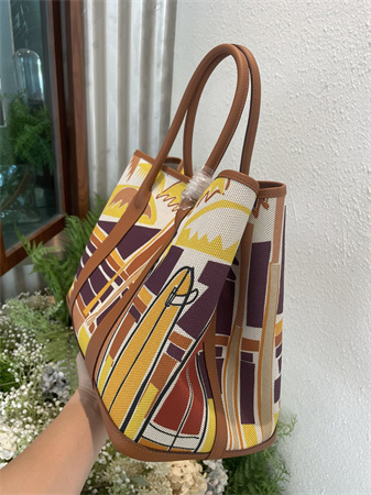 Her.mes Garden Party 36CM Togo Leather and Graffiti Canvas HS