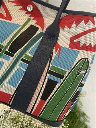 Her.mes Garden Party 36CM Togo Leather and Graffiti Canvas HS