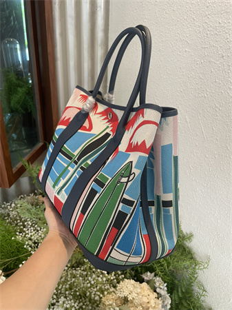 Her.mes Garden Party 36CM Togo Leather and Graffiti Canvas HS
