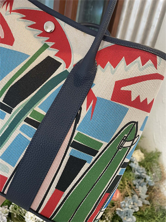 Her.mes Garden Party 36CM Togo Leather and Graffiti Canvas HS