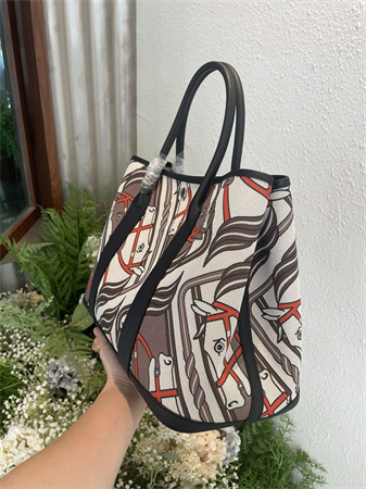 Her.mes Garden Party 36CM Togo Leather and Graffiti Canvas HS