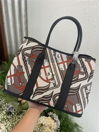 Her.mes Garden Party 36CM Togo Leather and Graffiti Canvas HS