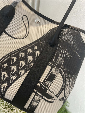 Her.mes Garden Party 36CM Togo Leather and Graffiti Canvas HS