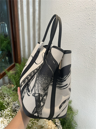 Her.mes Garden Party 36CM Togo Leather and Graffiti Canvas HS