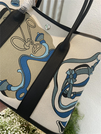 Her.mes Garden Party 36CM Togo Leather and Graffiti Canvas HS